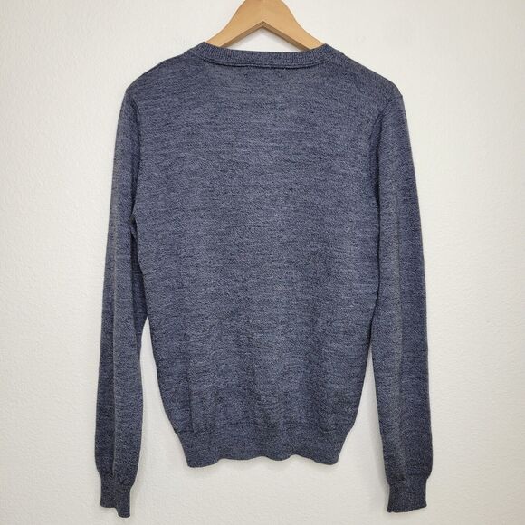 Sandro Paris Merino Wool V-Neck Sweater Size Small Gray Washable Preppy Classic - Picture 13 of 13